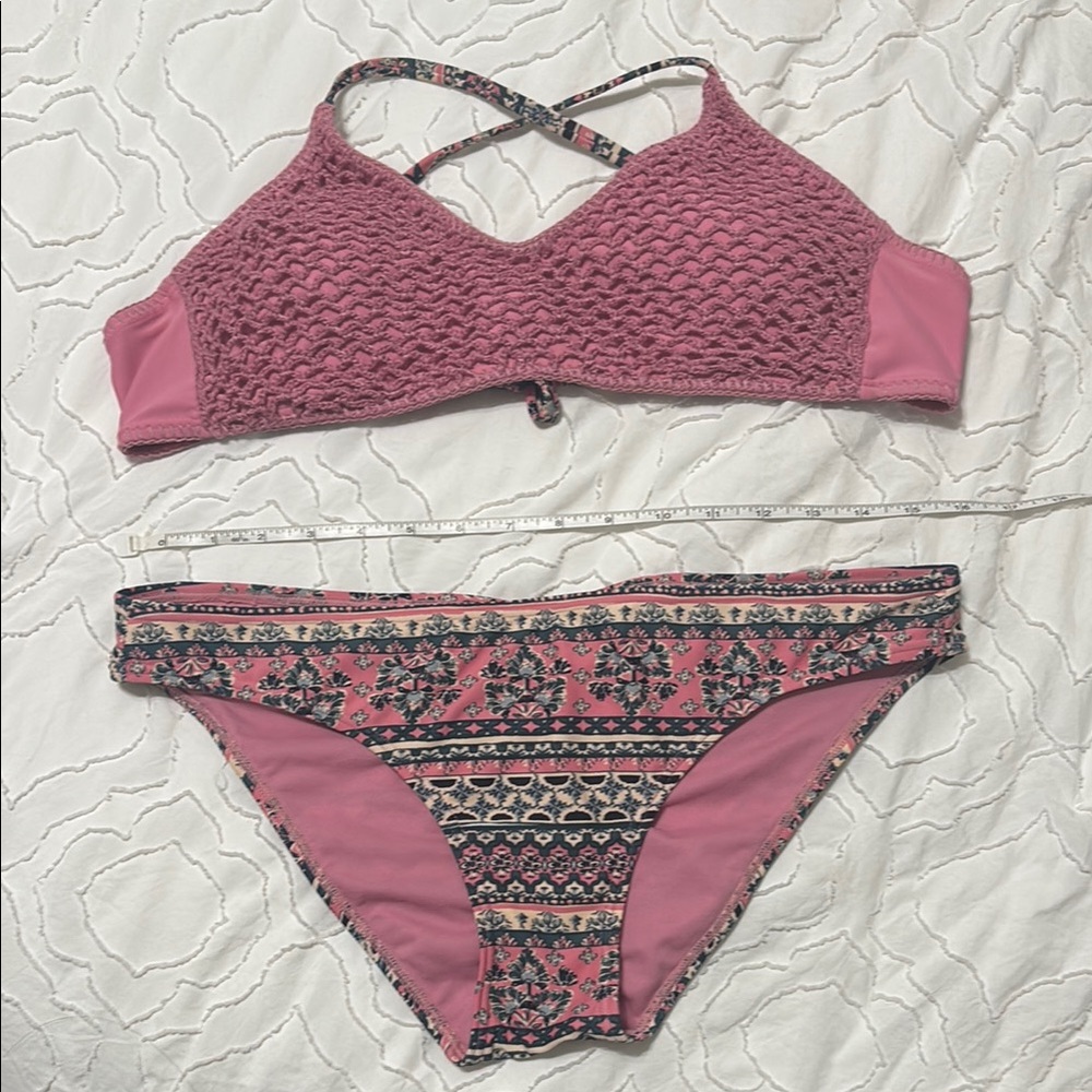 Women's Pink Patterned Bikini Set